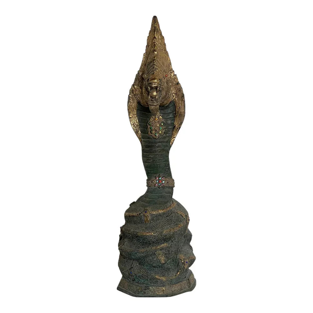 Vintage Thai Bronze Snake God - Berbere Imports