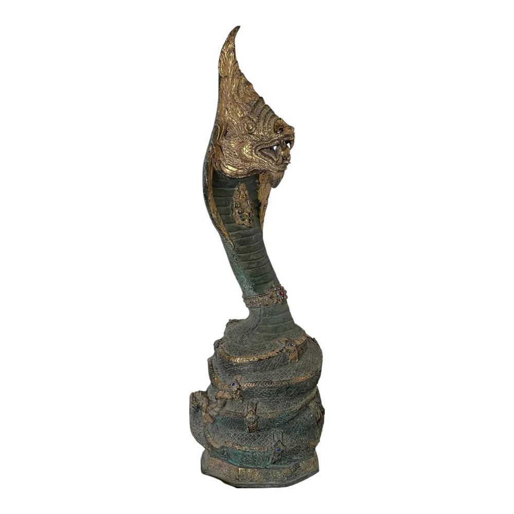 Vintage Thai Bronze Snake God - Berbere Imports