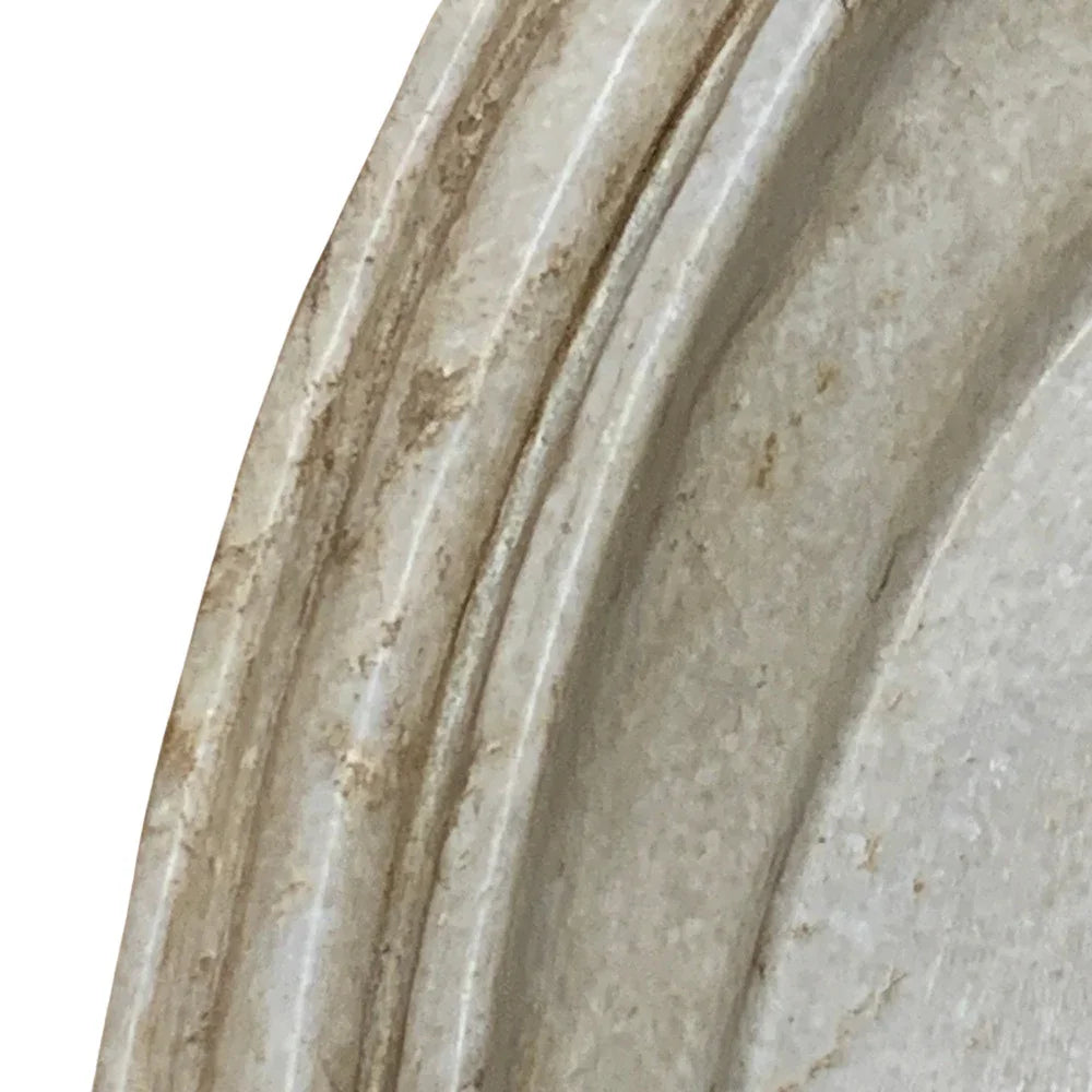 11-Inch Oval Ribbed Marble Tray - Berbere Imports