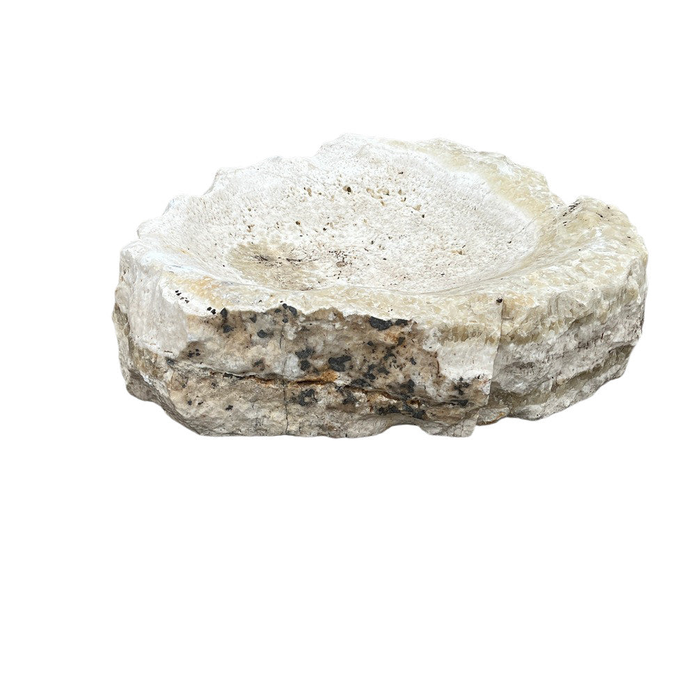 Spanish Organic-Shaped Stone Bowl - Berbere Imports