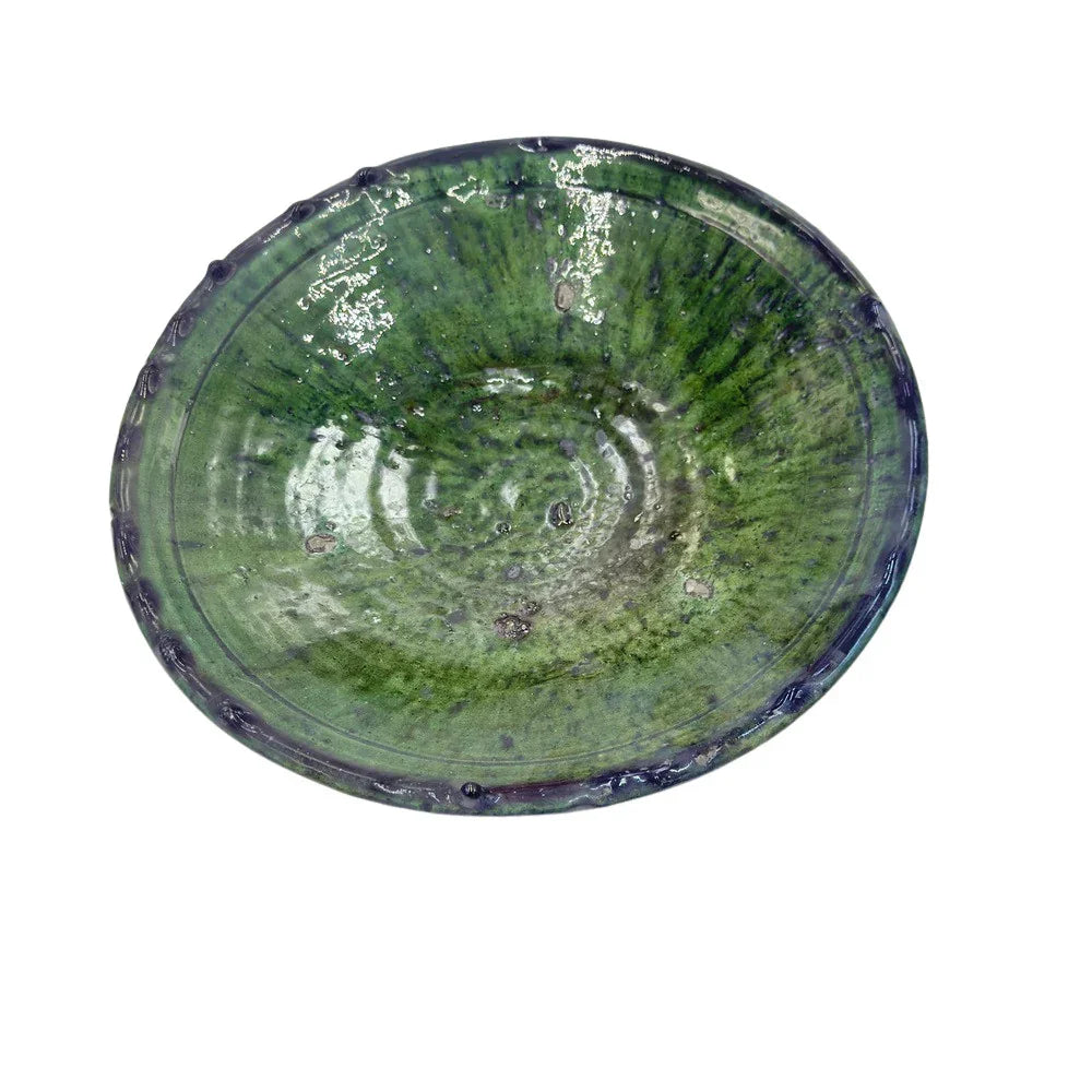 Moroccan Ceramic Tamegroute Plate - Berbere Imports