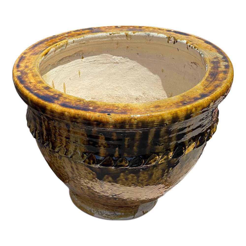Tangier Yellow Glazed Planter - Small - Berbere Imports
