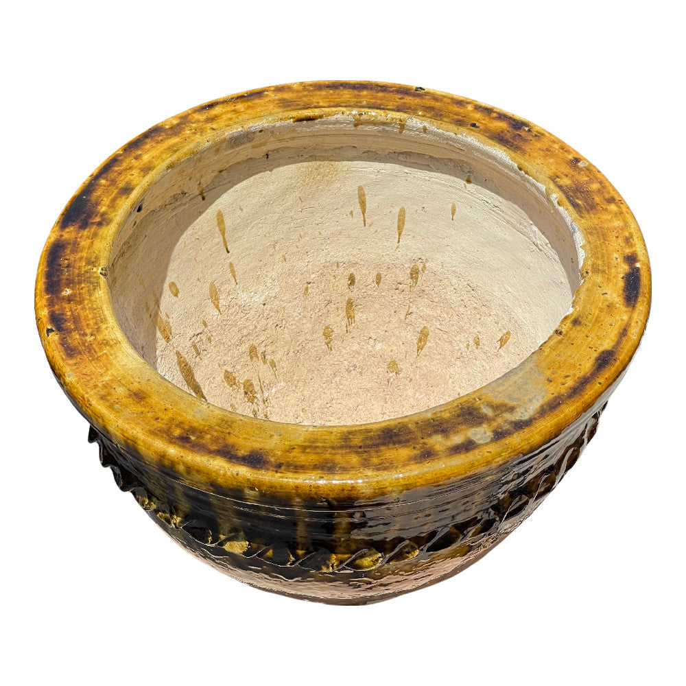 Tangier Yellow Glazed Planter - Small - Berbere Imports