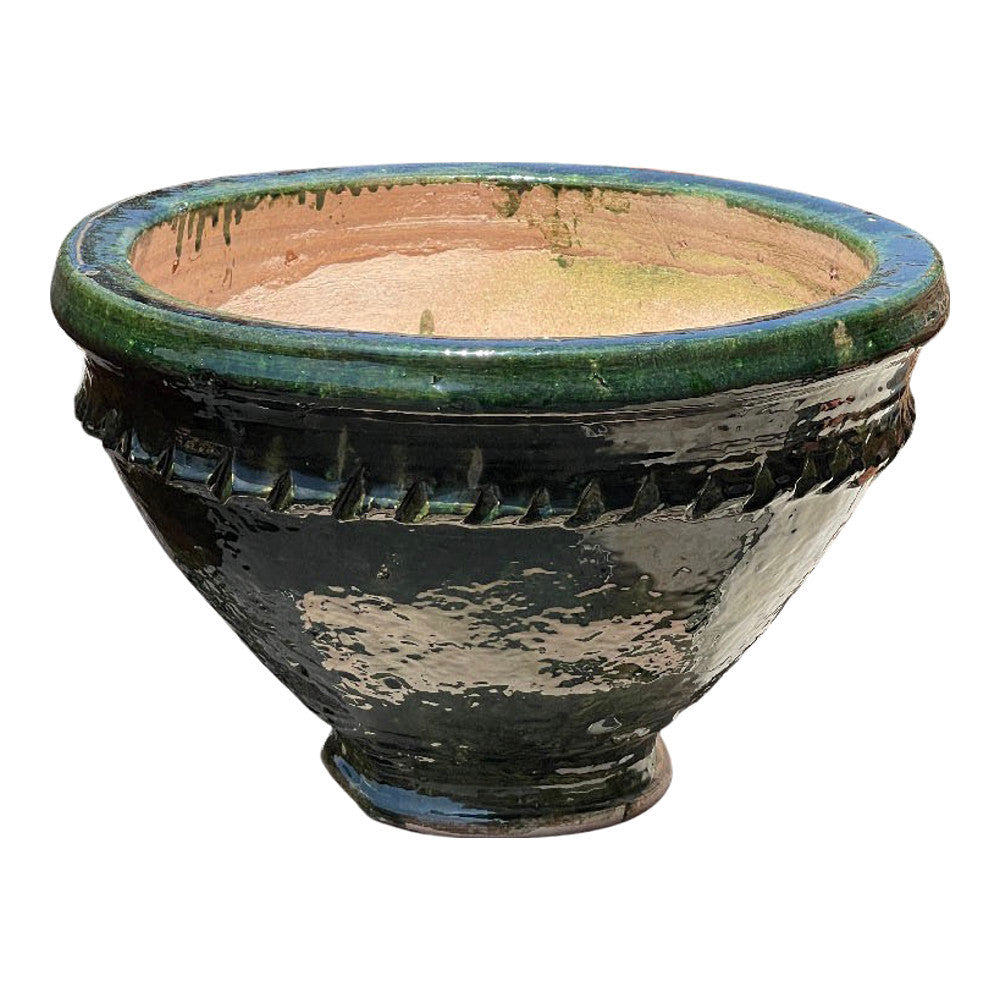 Tangier Green Glazed Planter - Small - Berbere Imports