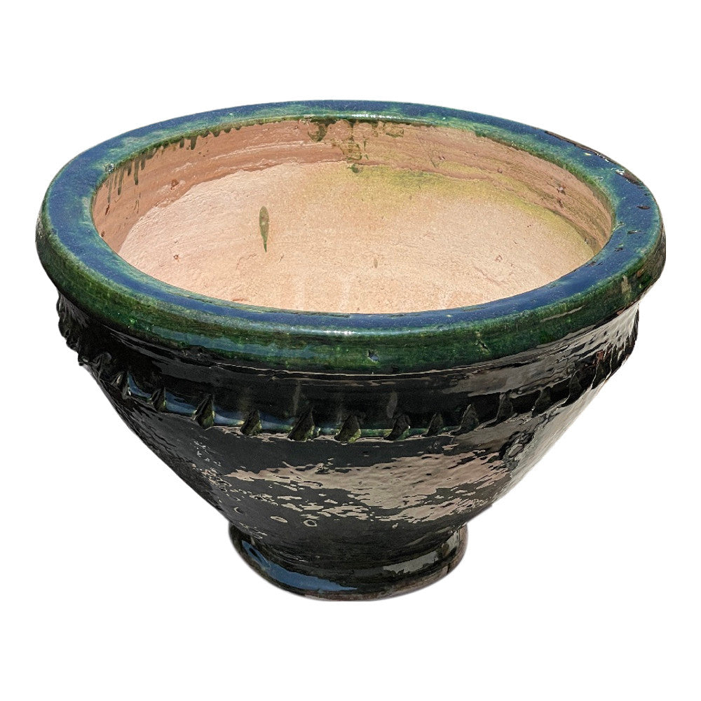 Tangier Green Glazed Planter - Small - Berbere Imports