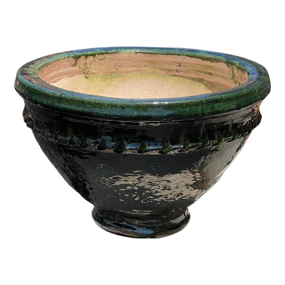 Tangier Green Glazed Planter - Small - Berbere Imports