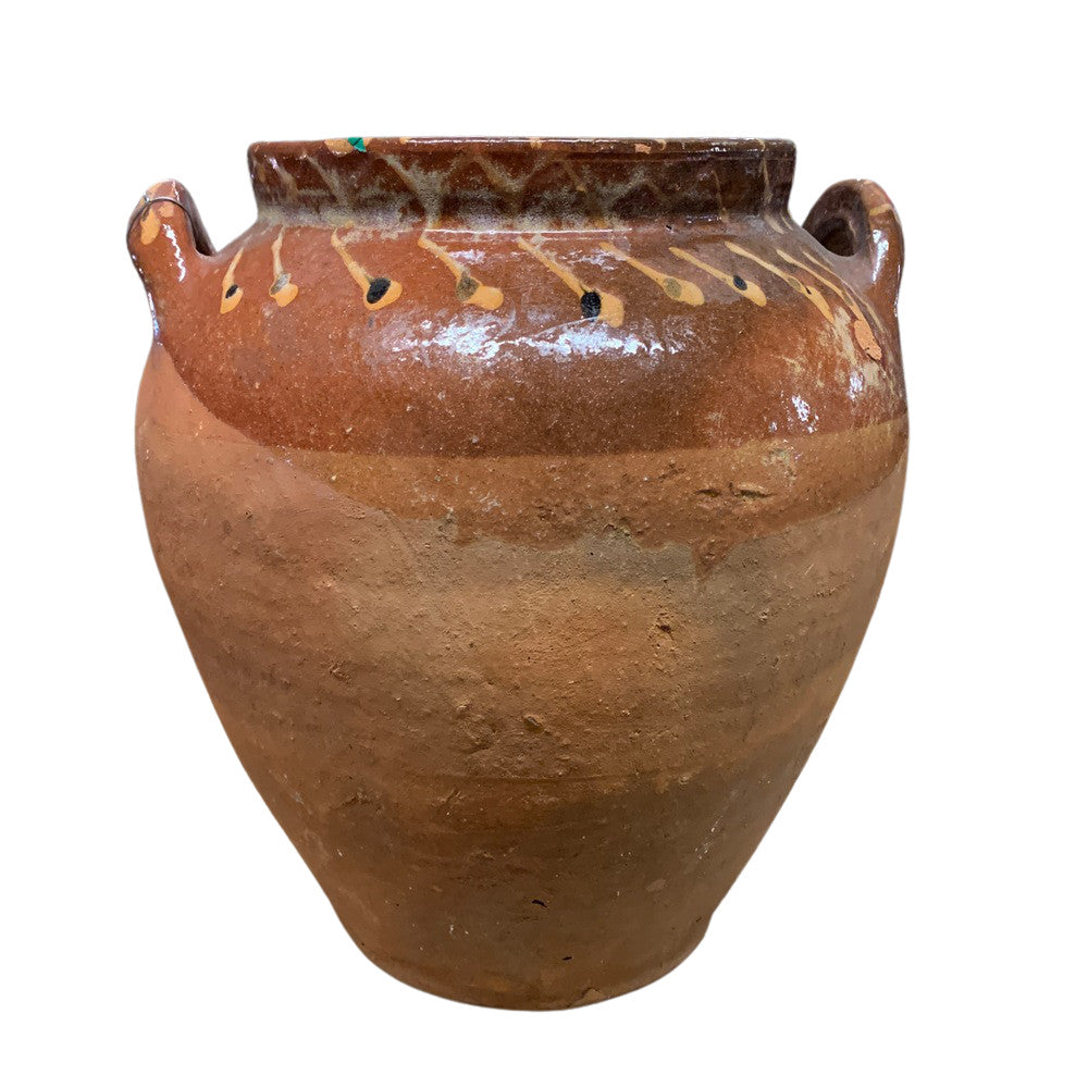 Vintage Glazed Kinik Olive Oil Jar - Berbere Imports
