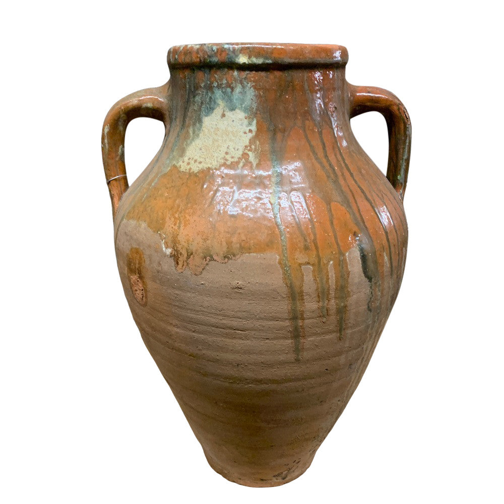 Vintage Glazed Kinik Olive Oil Jar - Berbere Imports