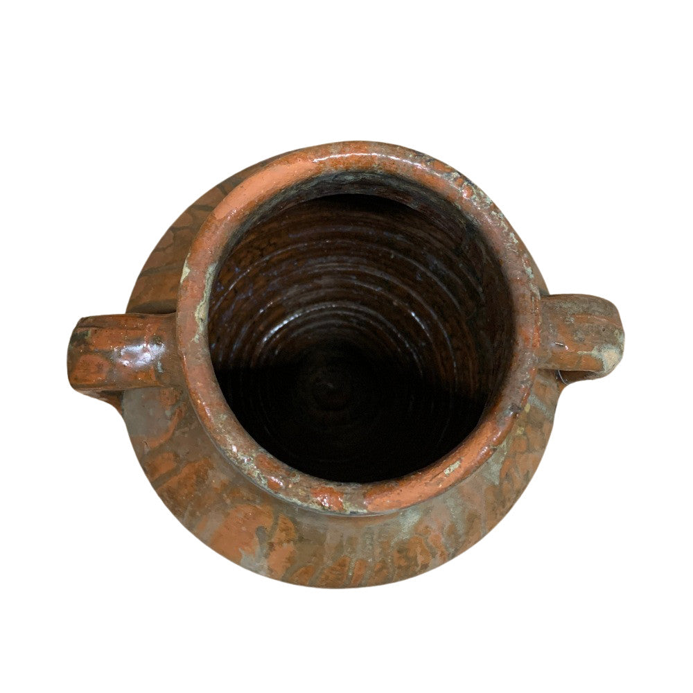 Vintage Glazed Kinik Olive Oil Jar - Berbere Imports