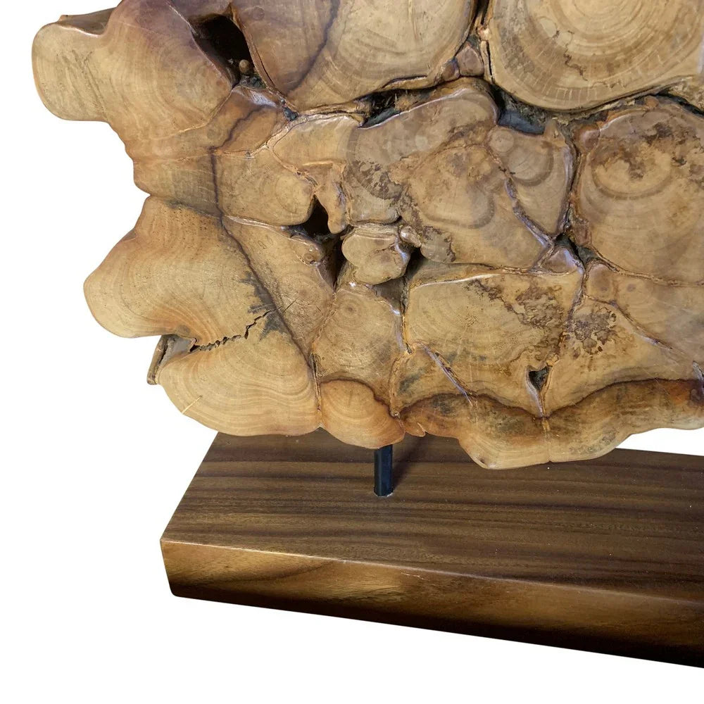 Vintage Thai Teak Sculpture On Wood Stand - Berbere Imports