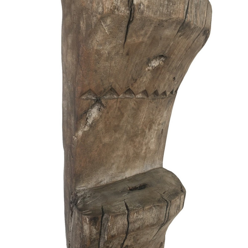 Antique African Wooden Ladder On Custom Iron Base - Berbere Imports