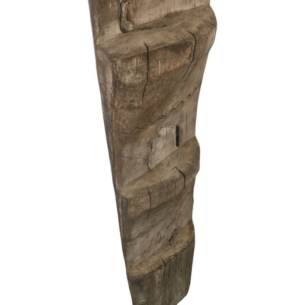 Antique African Wooden Ladder On Custom Iron Base - Berbere Imports