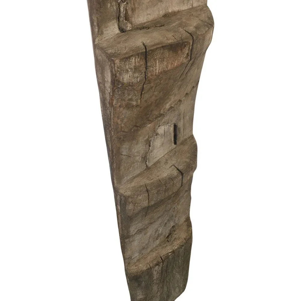 Antique African Wooden Ladder On Custom Iron Base - Berbere Imports