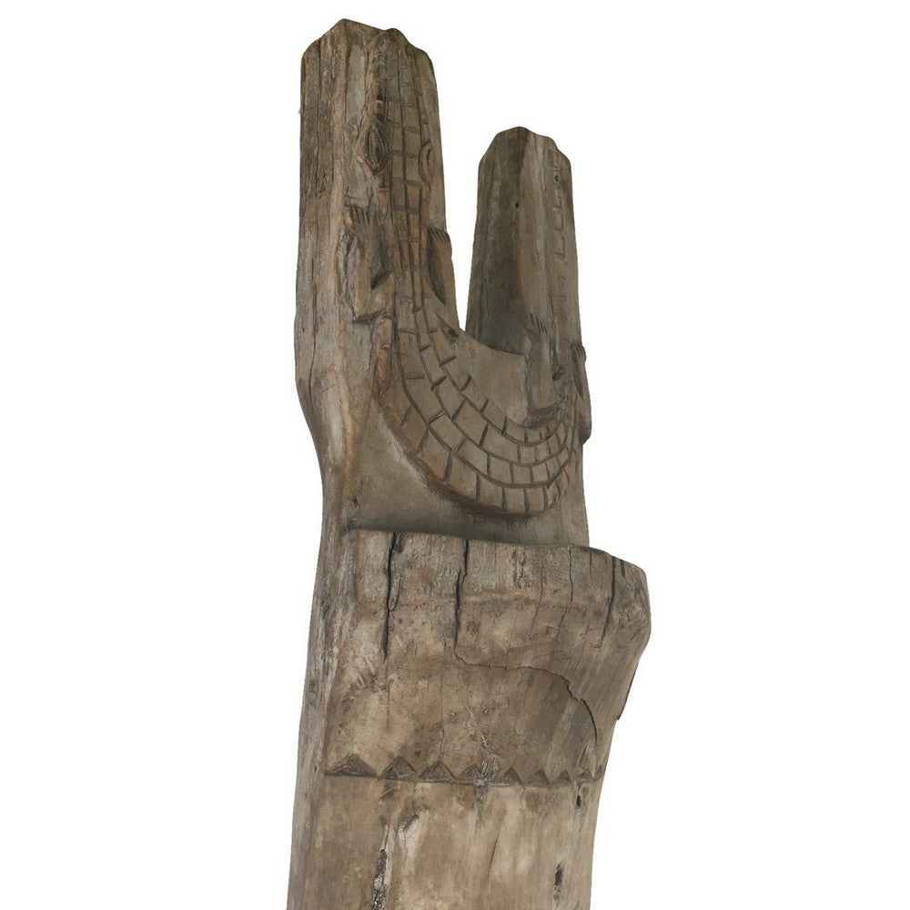 Antique African Wooden Ladder On Custom Iron Base - Berbere Imports