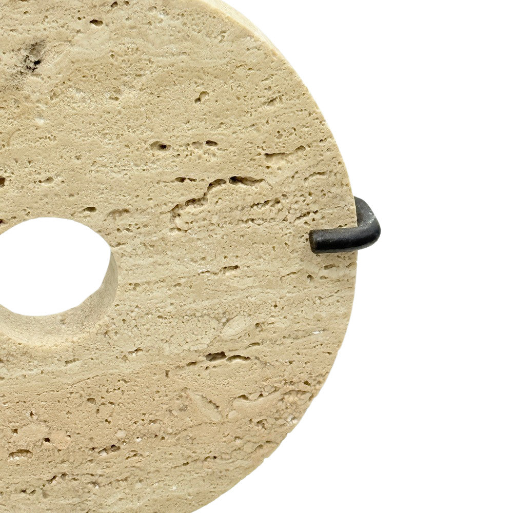 Travertine Disc On Metal Stand - Berbere Imports