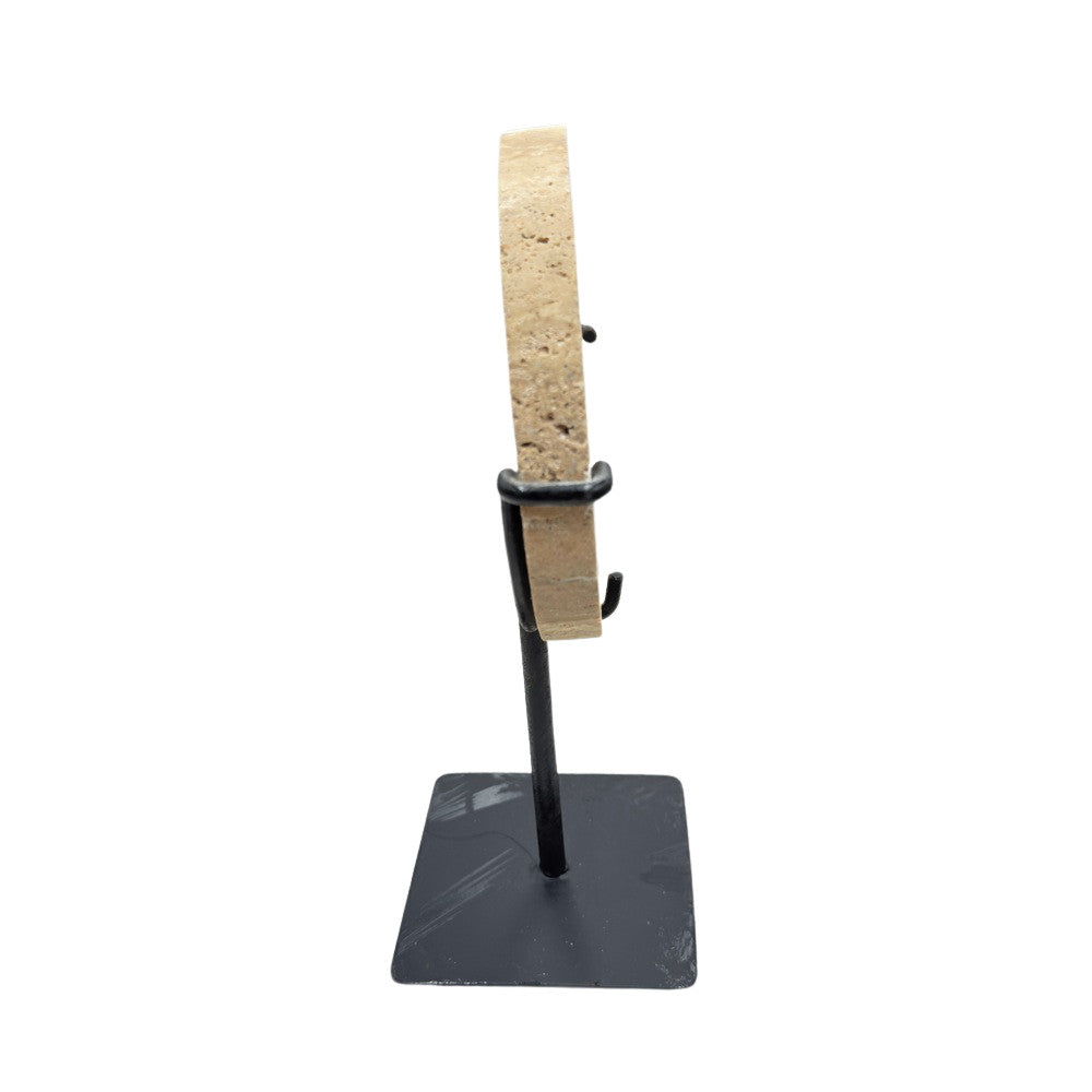 Travertine Disc On Metal Stand - Berbere Imports