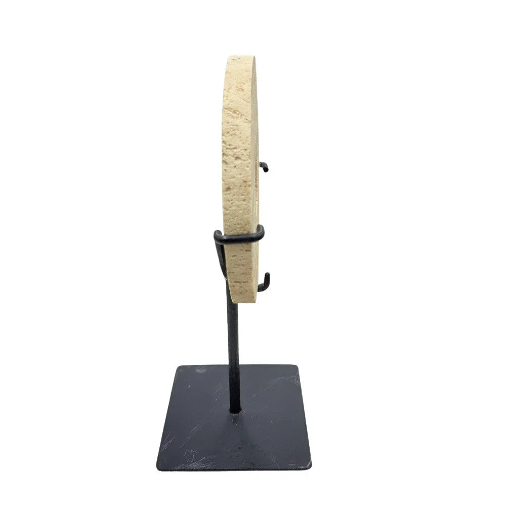 Travertine Disc On Metal Stand - Berbere Imports