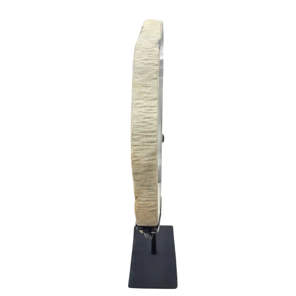 Petrified Wood Disc On Metal Stand - Berbere Imports
