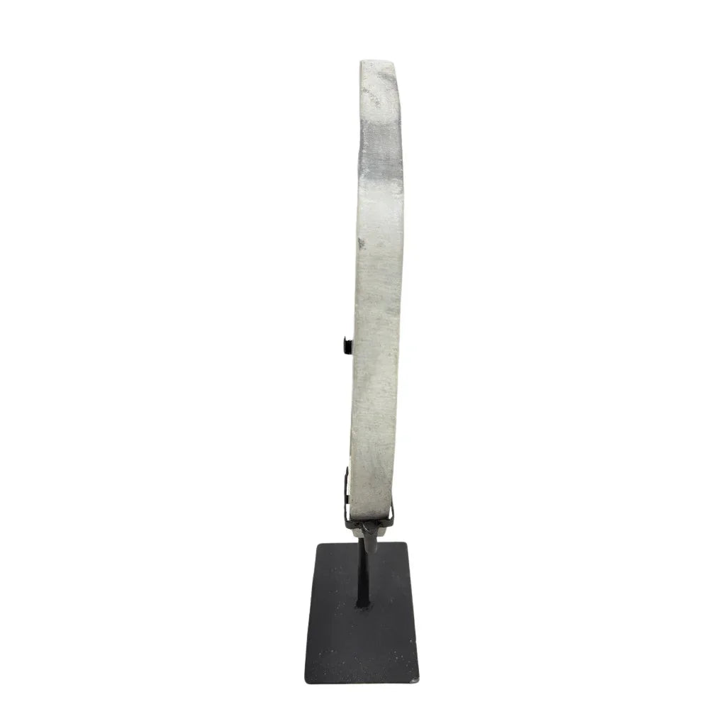Petrified Wood Disc On Metal Stand - Berbere Imports