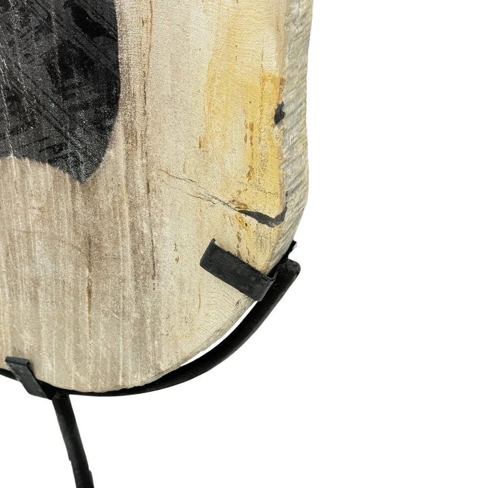 Petrified Wood Disc On Metal Stand - Berbere Imports