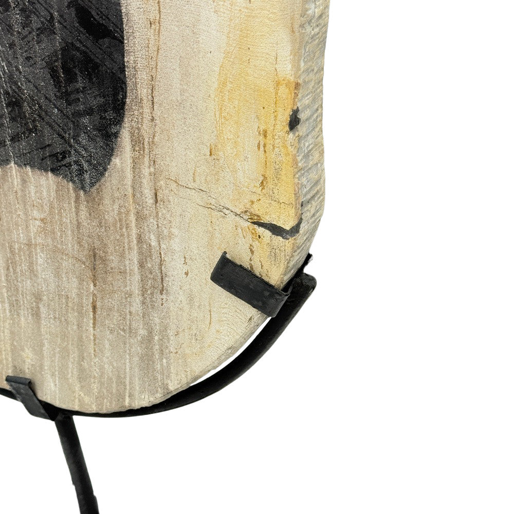 Petrified Wood Disc On Metal Stand - Berbere Imports