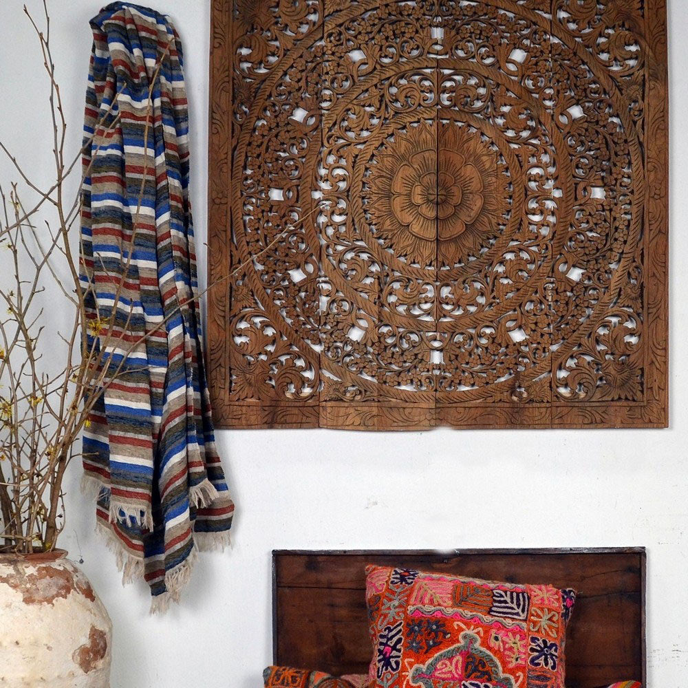 Indonesian Teak Mandala - Pattern A - Berbere Imports