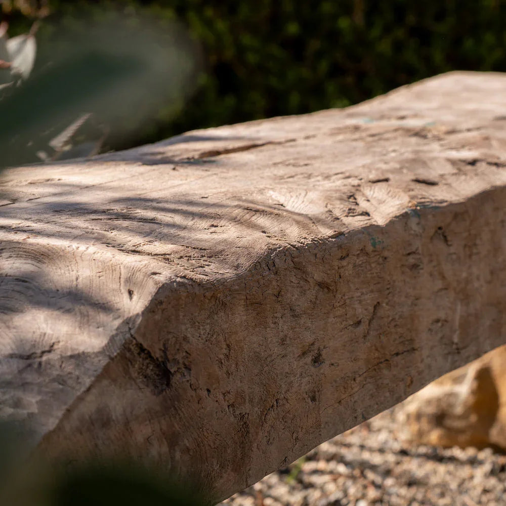 Antique Wood And Stone Bench - Berbere Imports