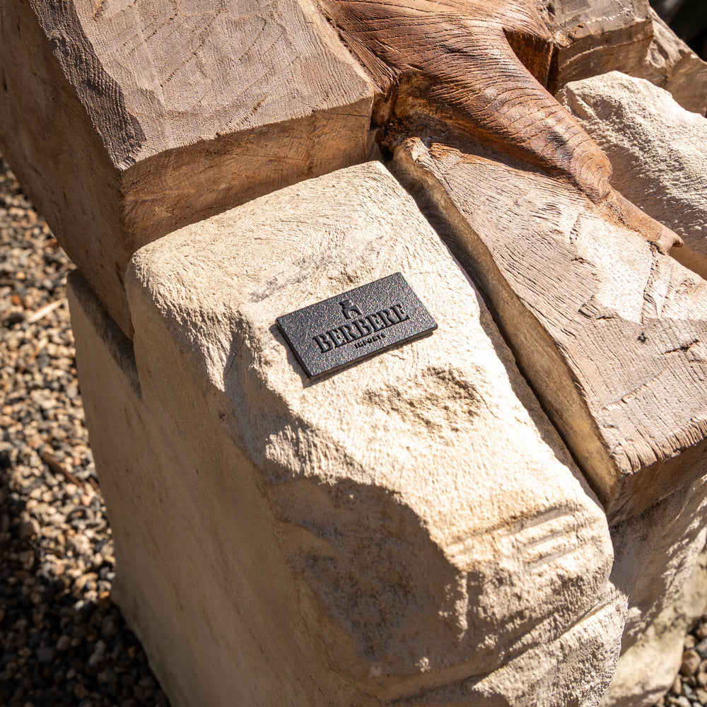 Antique Wood And Stone Bench - Berbere Imports