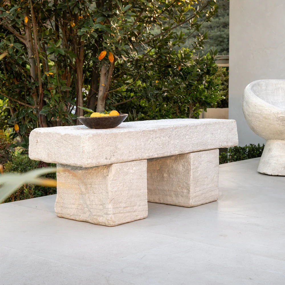 Block Stone Bench - Berbere Imports