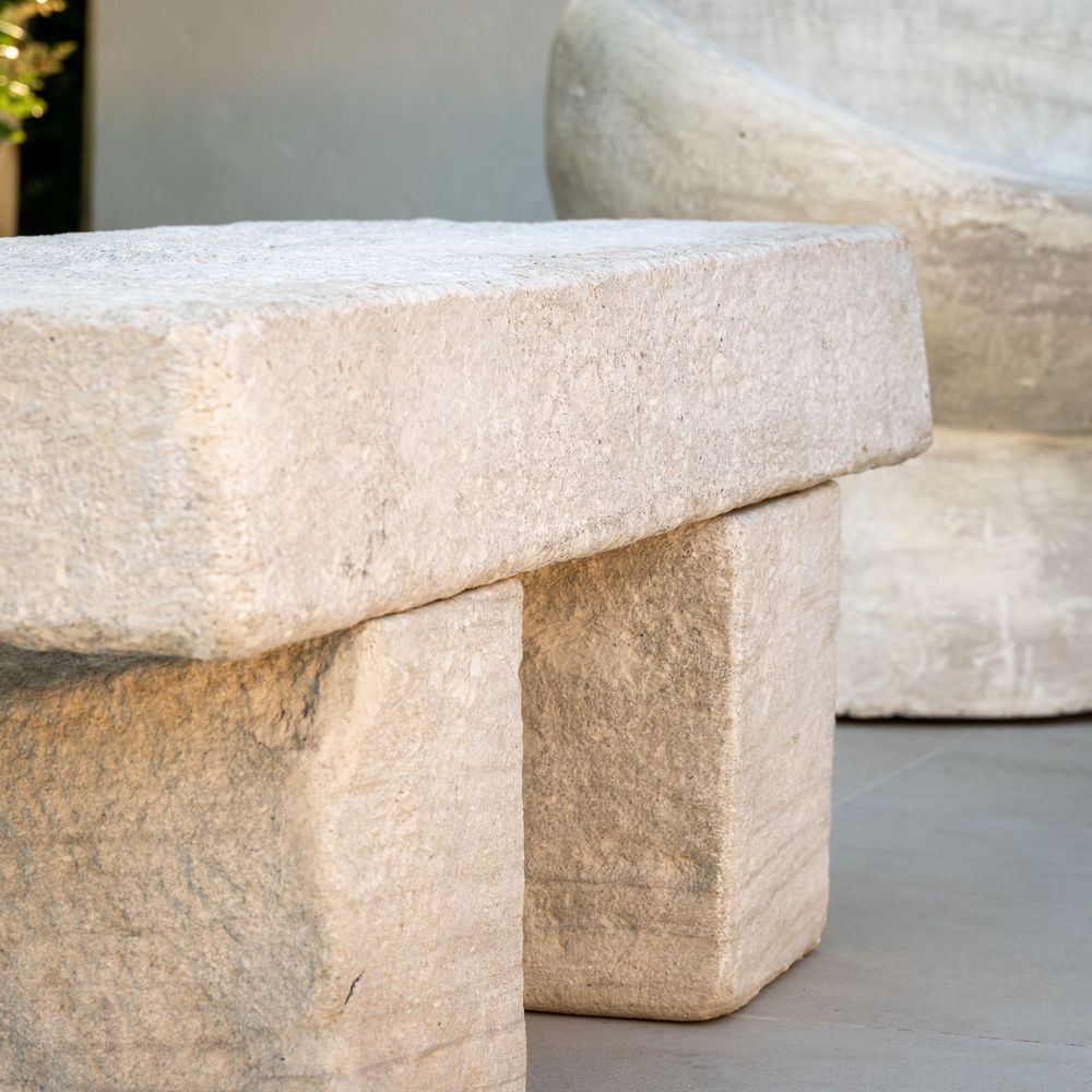 Block Stone Bench - Berbere Imports