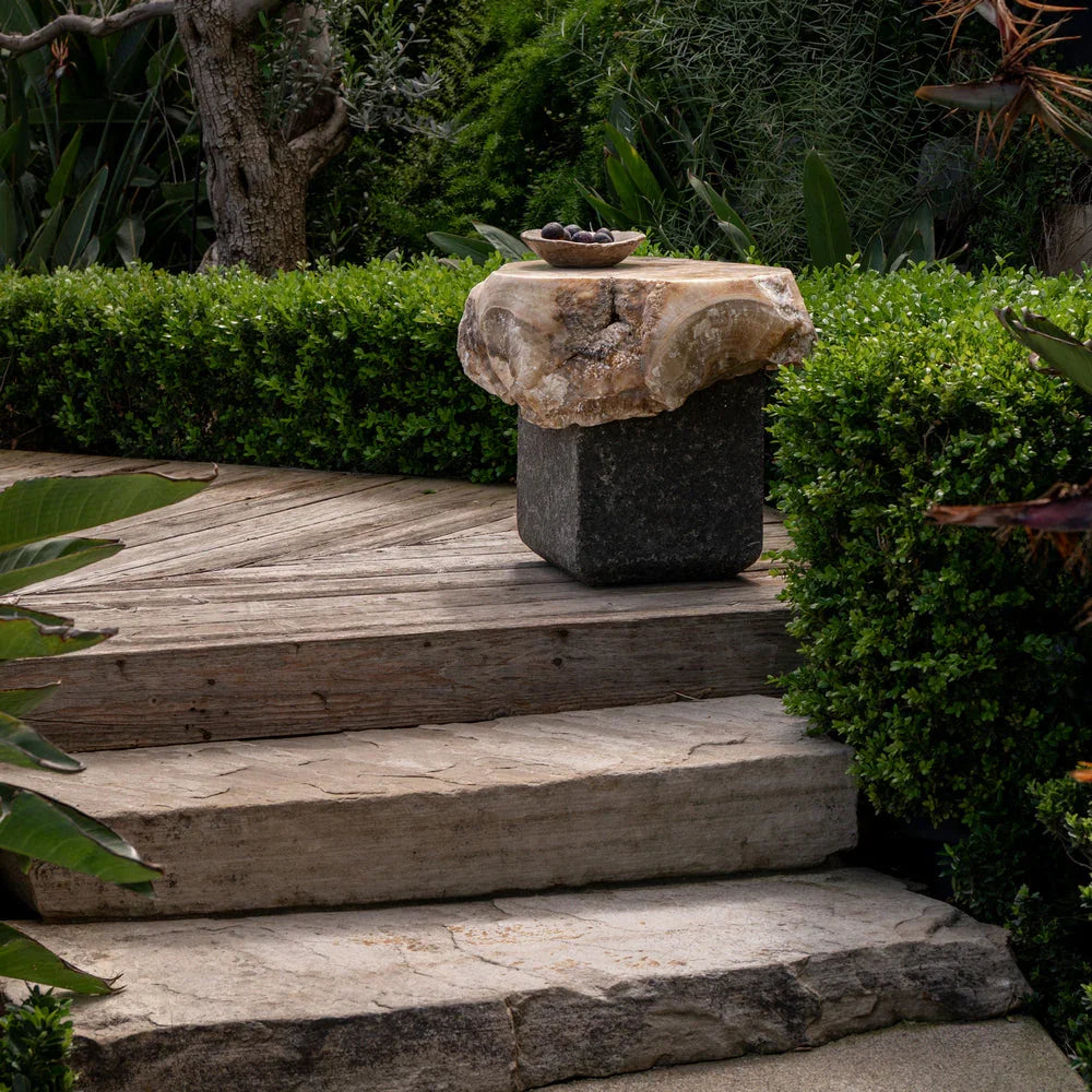 Onyx Mixed Media Side Table - Berbere Imports