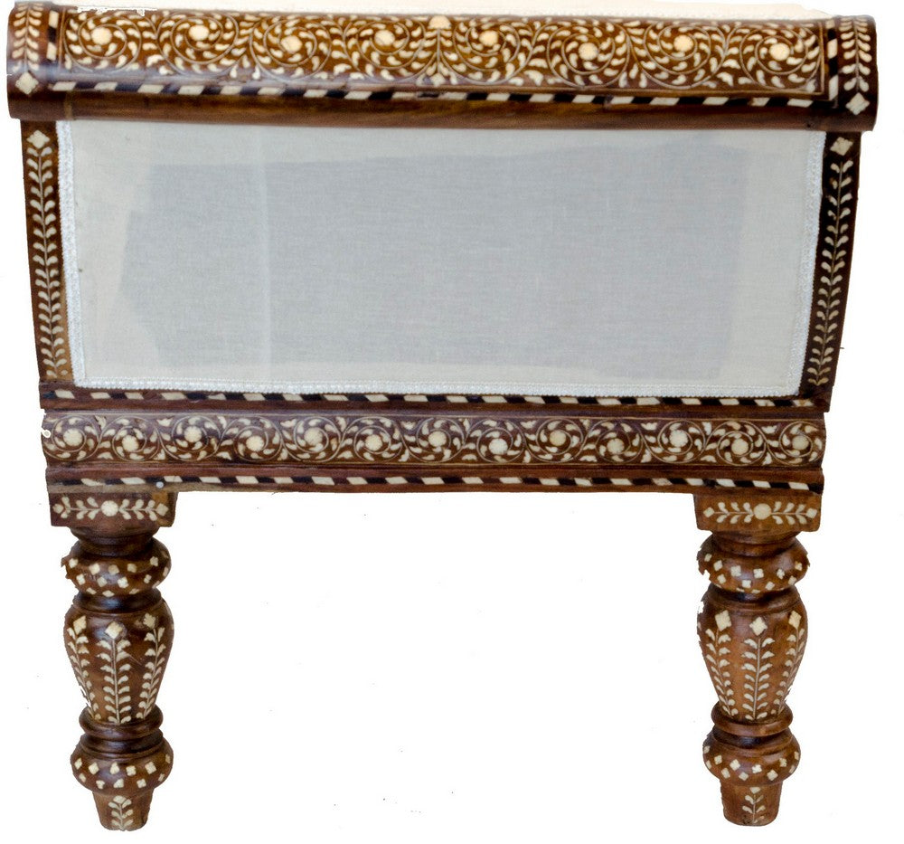 Indian Bone Inlay Settee - Berbere Imports