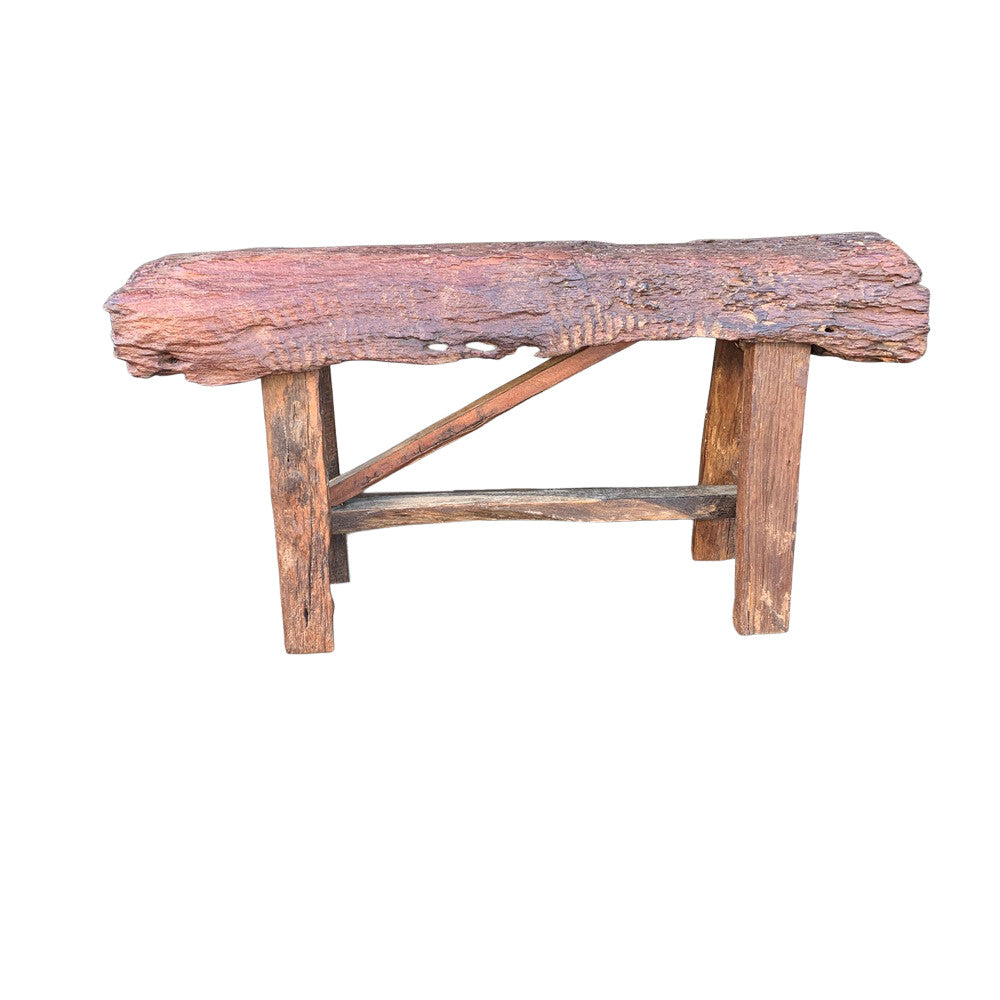 Thai Teak Wood Rustic Bench - Berbere Imports