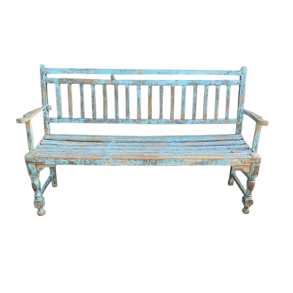 Vintage Wooden Garden Bench - Berbere Imports