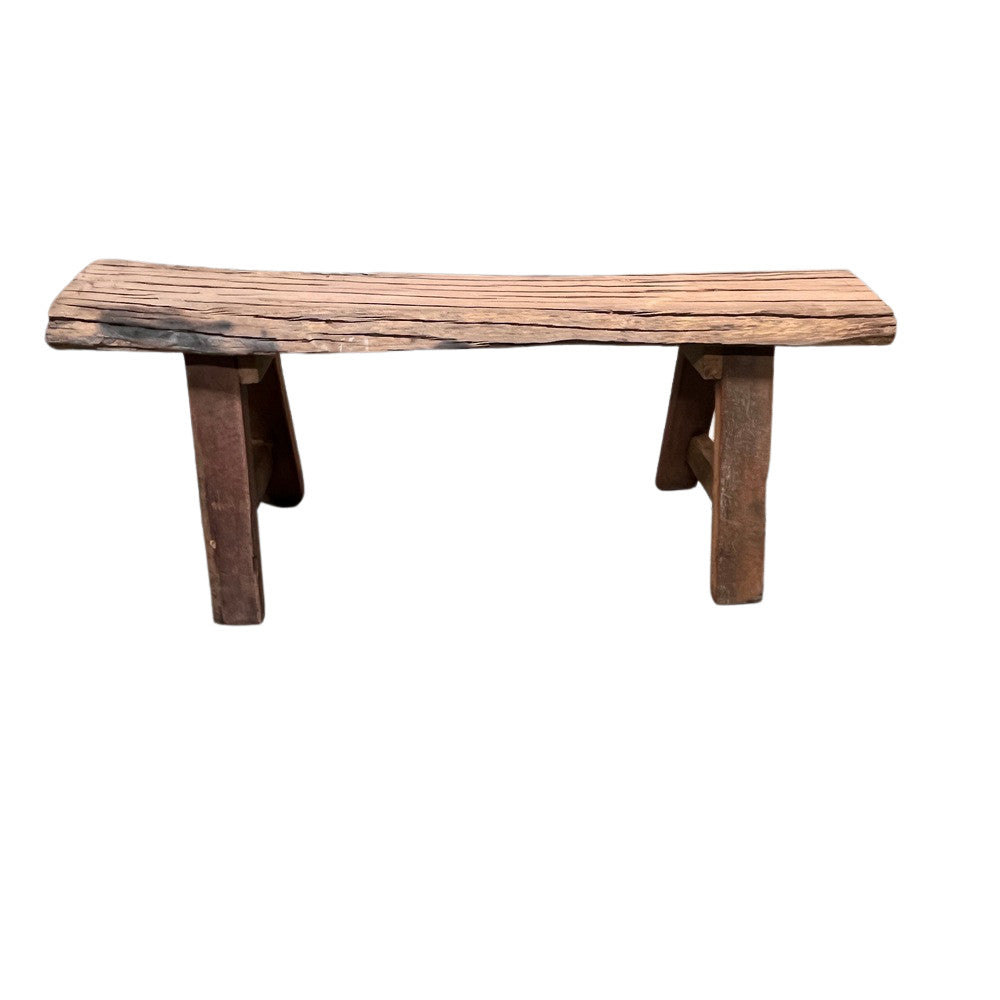 Medium Rustic Wooden Bench - Berbere Imports