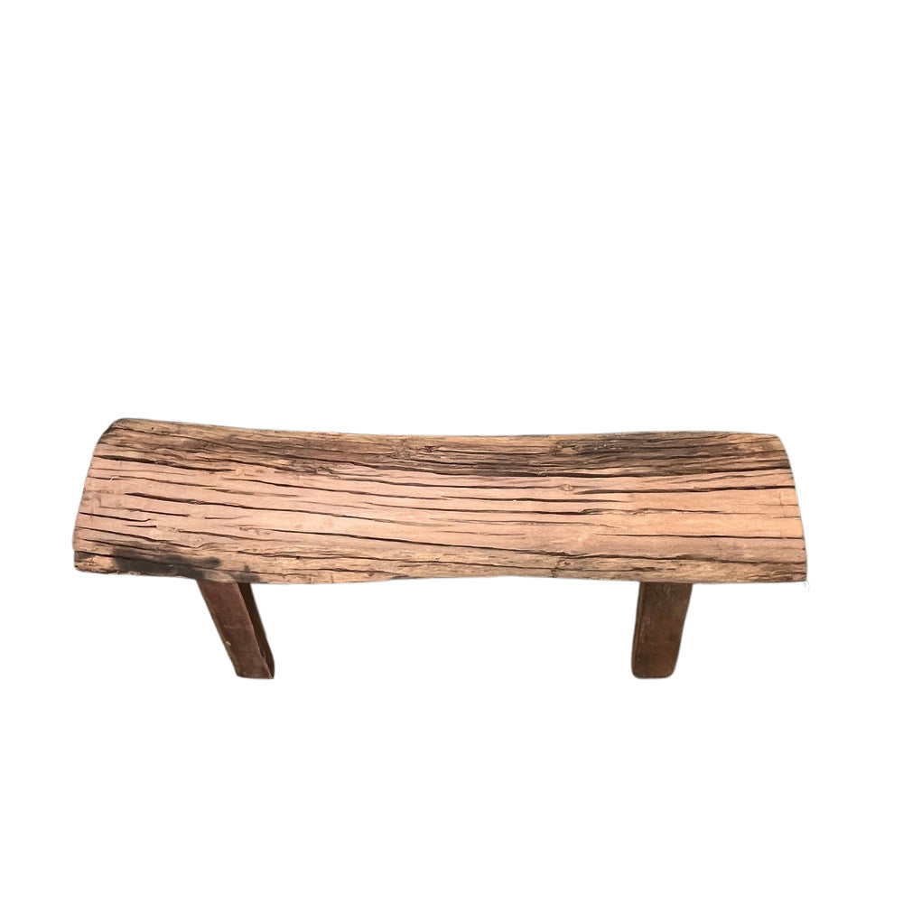 Medium Rustic Wooden Bench - Berbere Imports