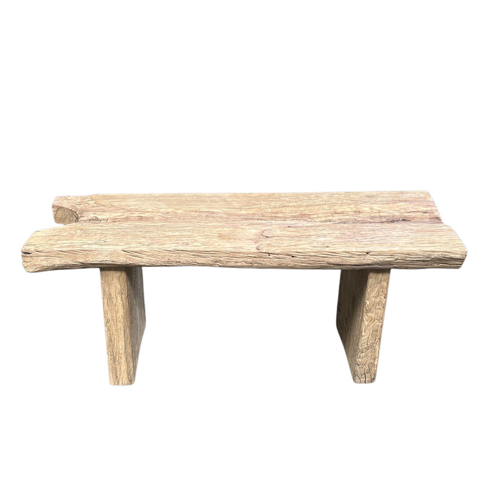 Vintage Rustic Heavy Wooden Bench - Berbere Imports