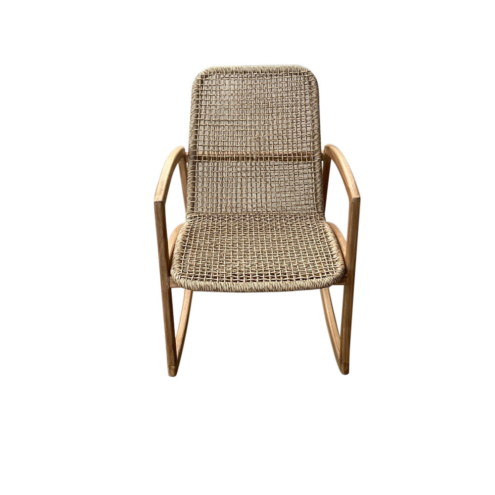 Rattan Rocking Chair With Rattan Ottoman - Berbere Imports