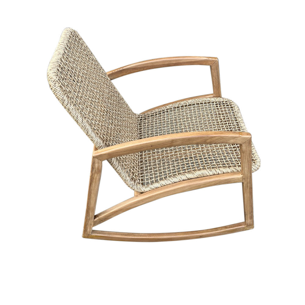 Rattan Rocking Chair With Rattan Ottoman - Berbere Imports