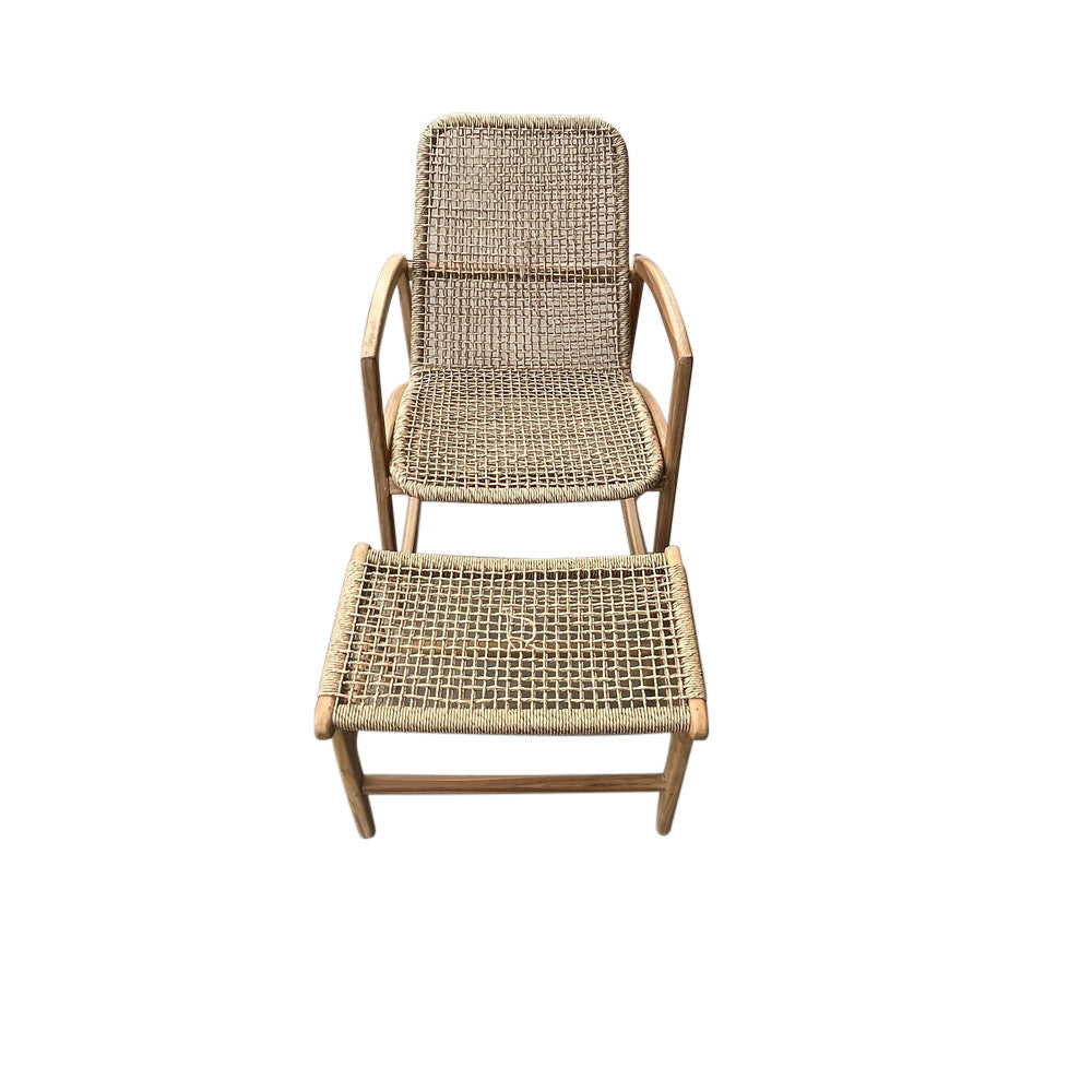 Rattan Rocking Chair With Rattan Ottoman - Berbere Imports