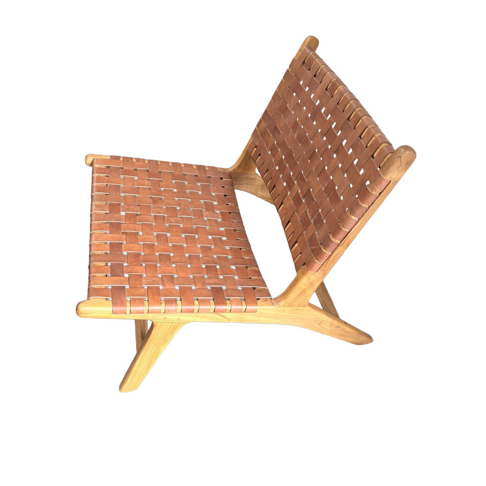Leather And Wood Chair - Berbere Imports