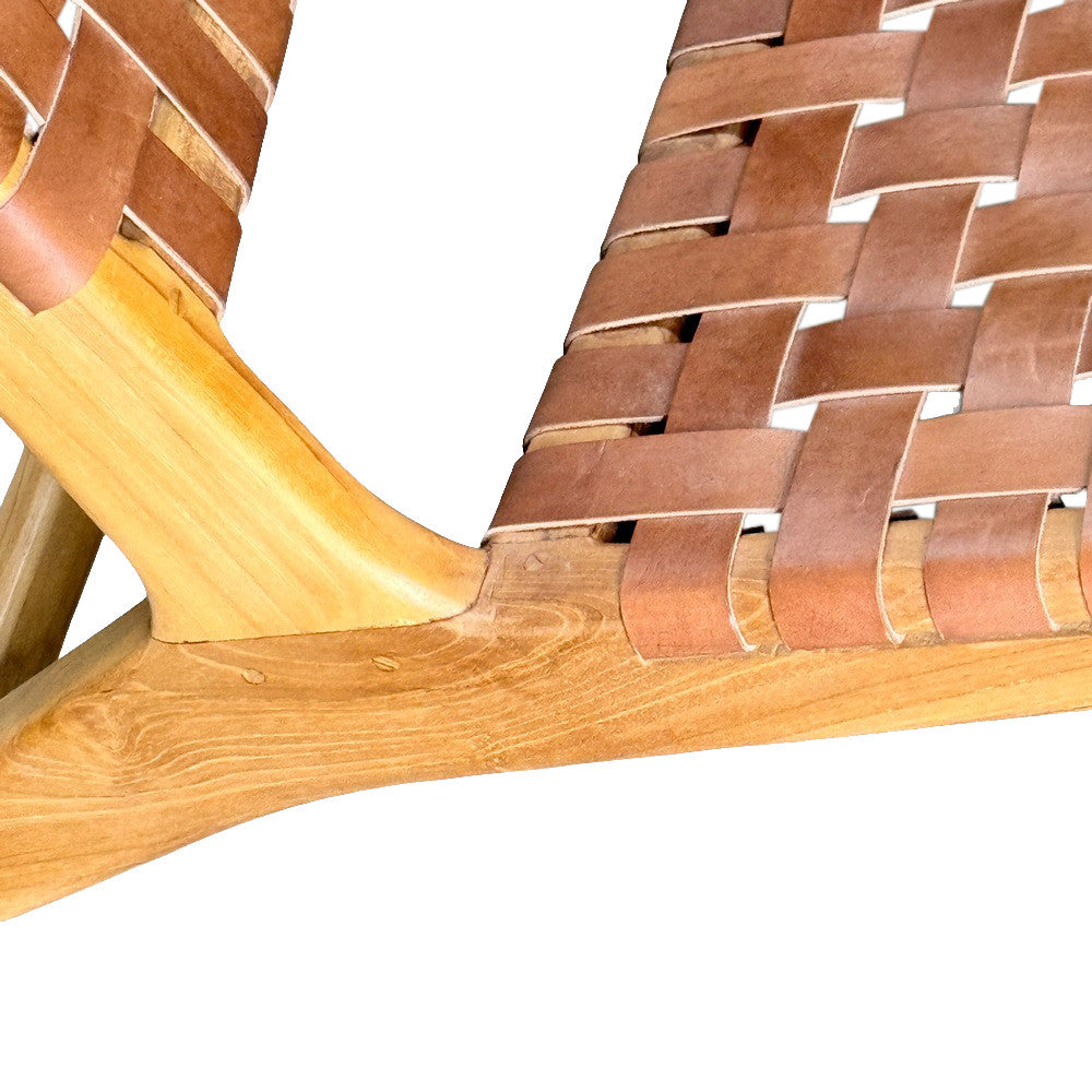 Leather And Wood Chair - Berbere Imports