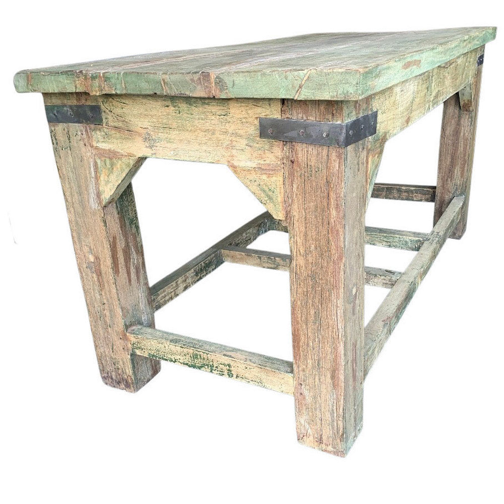 Vintage Reclaimed Wood Work Table - Berbere Imports