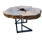 Thai Wooden Table On Metal Base - Berbere Imports