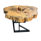 Thai Wooden Table On Metal Base - Berbere Imports