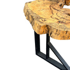 Thai Wooden Table On Metal Base - Berbere Imports