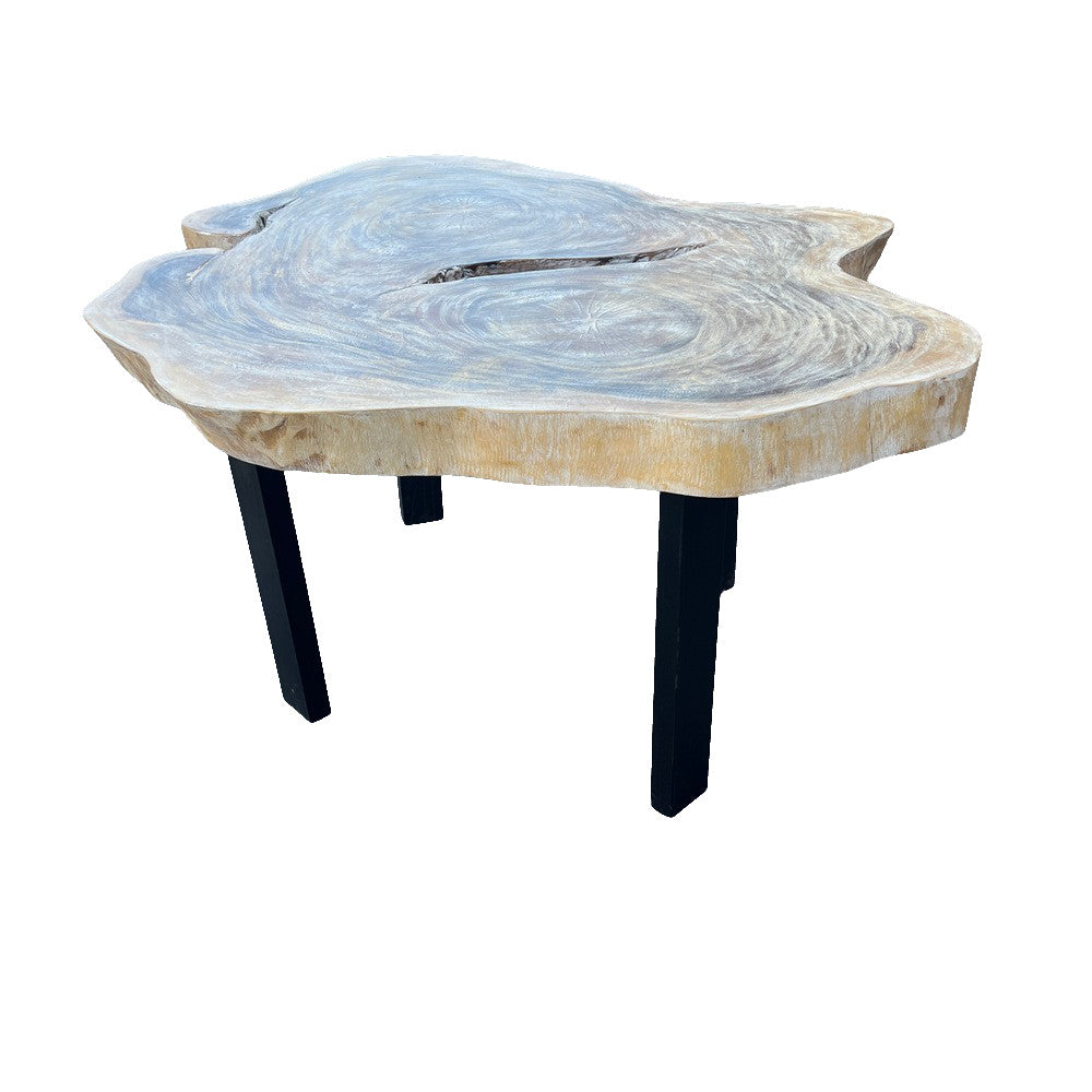 Thai Wooden Table On Metal Base - Berbere Imports