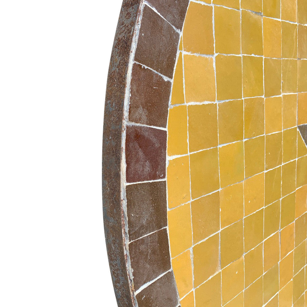 Moroccan Ceramic Tile Top - Round - Berbere Imports