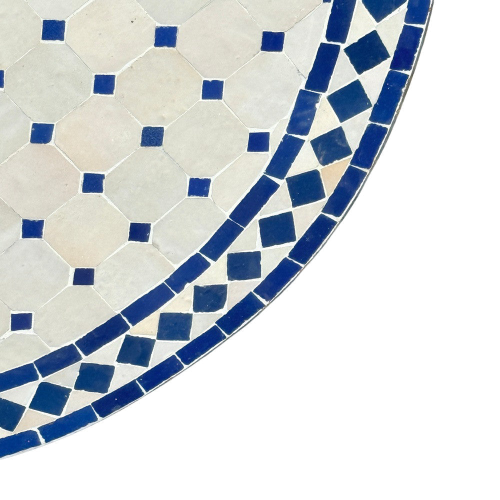 Round Moroccan Ceramic Tile Top - Berbere Imports