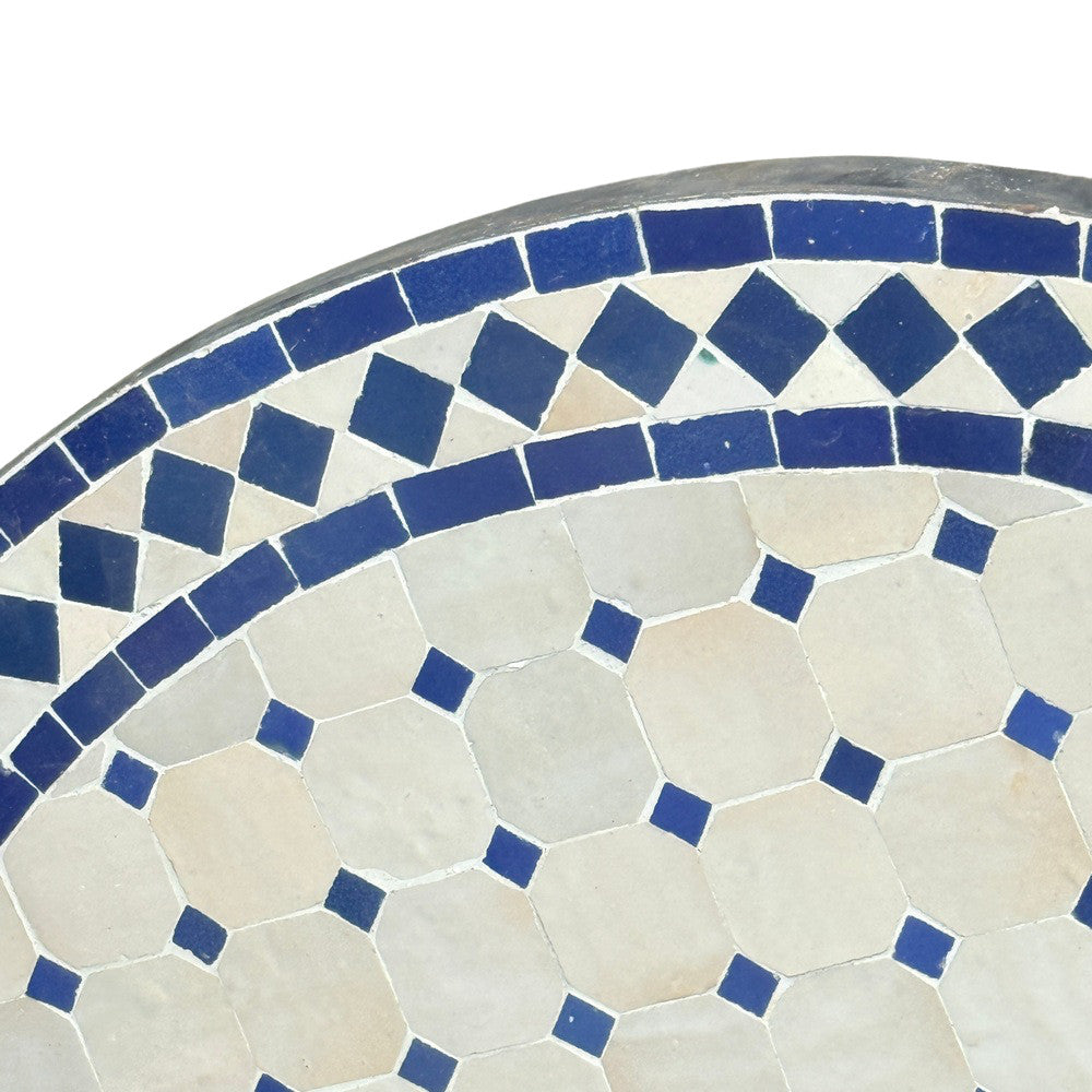 Round Moroccan Ceramic Tile Top - Berbere Imports